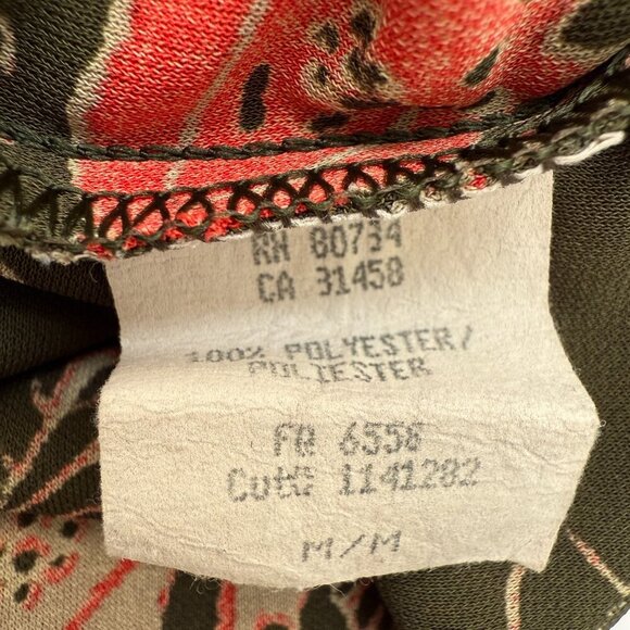 Vintage BCBG Paisley Open Back Mini Dress Women's Medium Green Red Y2K Party - Picture 10 of 11